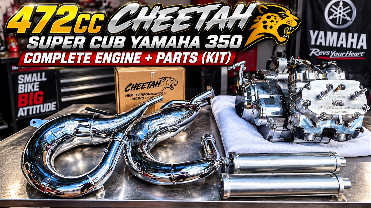 Комплект двигателя 472cc Cheetah Super Cub для Yamaha 350 в сборе + запчасти