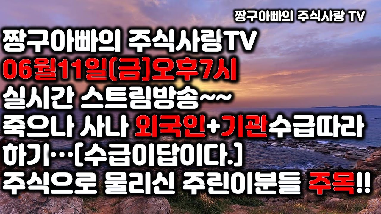 죽으나 사나 외국인+기관 수급따라 주식사기 2021년06월11일(금)실시간스트리밍