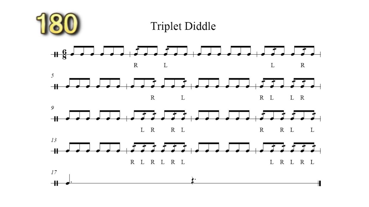 The Best Triplet Diddle Play Along 100-240bpm