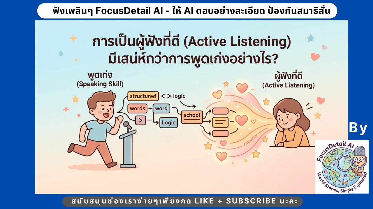 เลิกพยายามพูดเก่ง! แล้วมาเป็นคนฟังที่มีเสน่ห์ด้วย 5 เทคนิค Active Listening | จิตวิทยาพัฒนาตนเอง