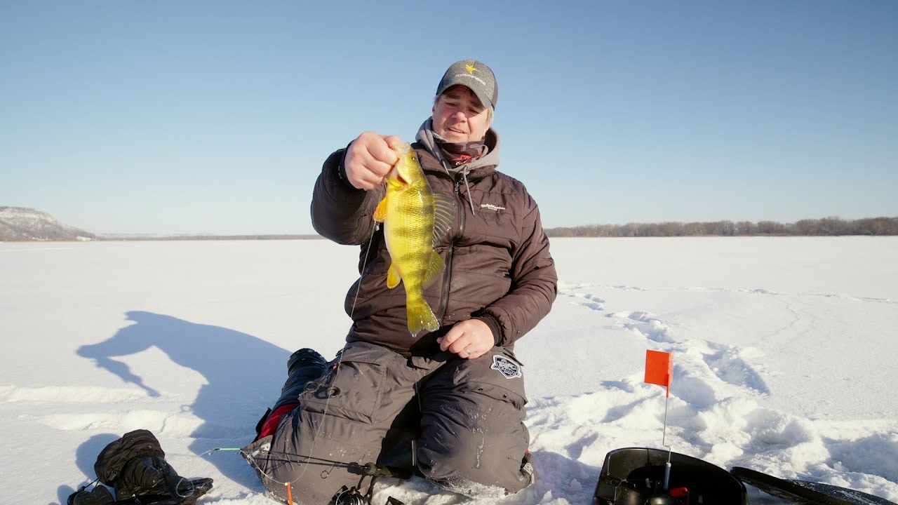 Ice Fishing Perch on the Mississippi River - In Depth Outdoors TV S17 E7