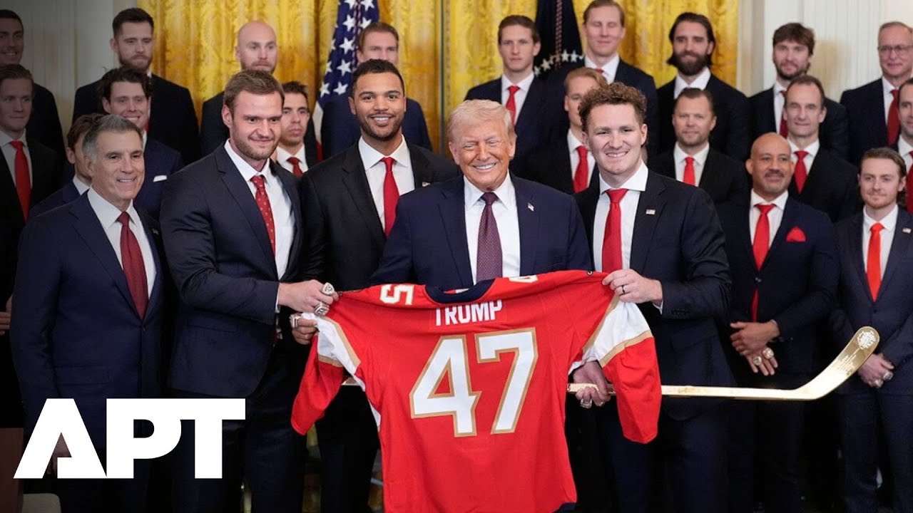 WATCH | Trump Celebrates Panthers’ Stanley Cup Triumph With Gold Stick and Custom Jersey | APT