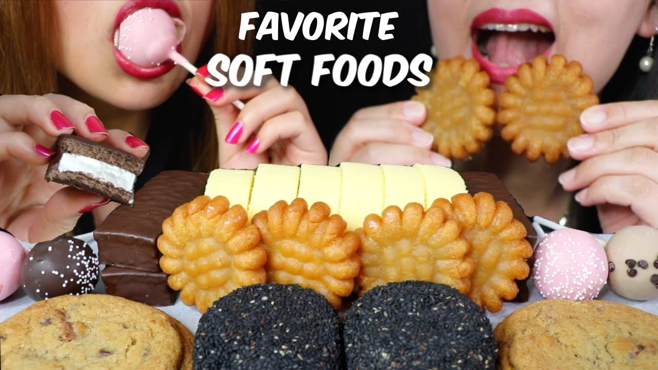 ASMR FAVORITE SOFT FOODS (Cake Pops, Chocolate Cakes, Cookies) 부드러운 음식 리얼사운드 먹방 | Kim&Liz ASMR