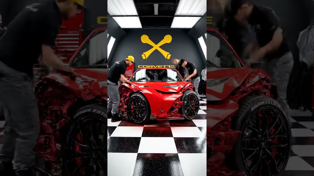 Track-Crashed Corvette C8 Z06 Restored in 10 Seconds