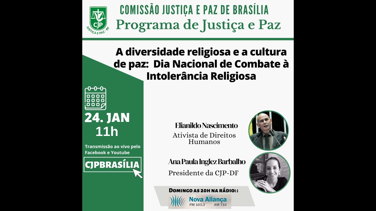 A diversidade religiosa e a cultura de paz: Dia Nacional de Combate à Intolerância Religiosa 2026