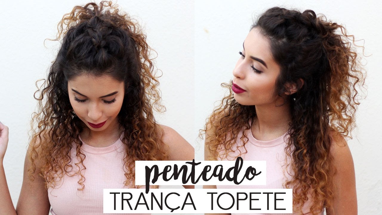 PENTEADO MEIO PRESO COM TRANÇA TOPETE PARA CABELOS CACHEADOS