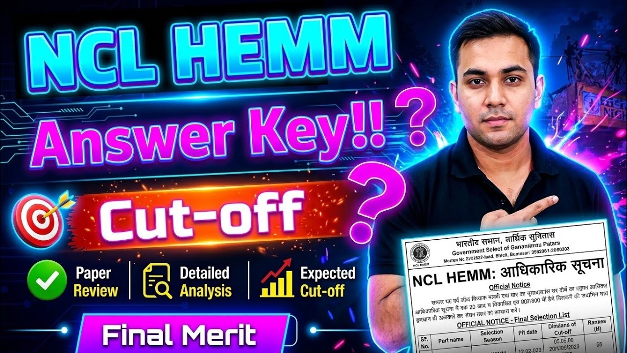NCL HEMM Operator Cut Off 2026 🔴 What will be the safe score? | NCL HEMM Operator Answer Key
