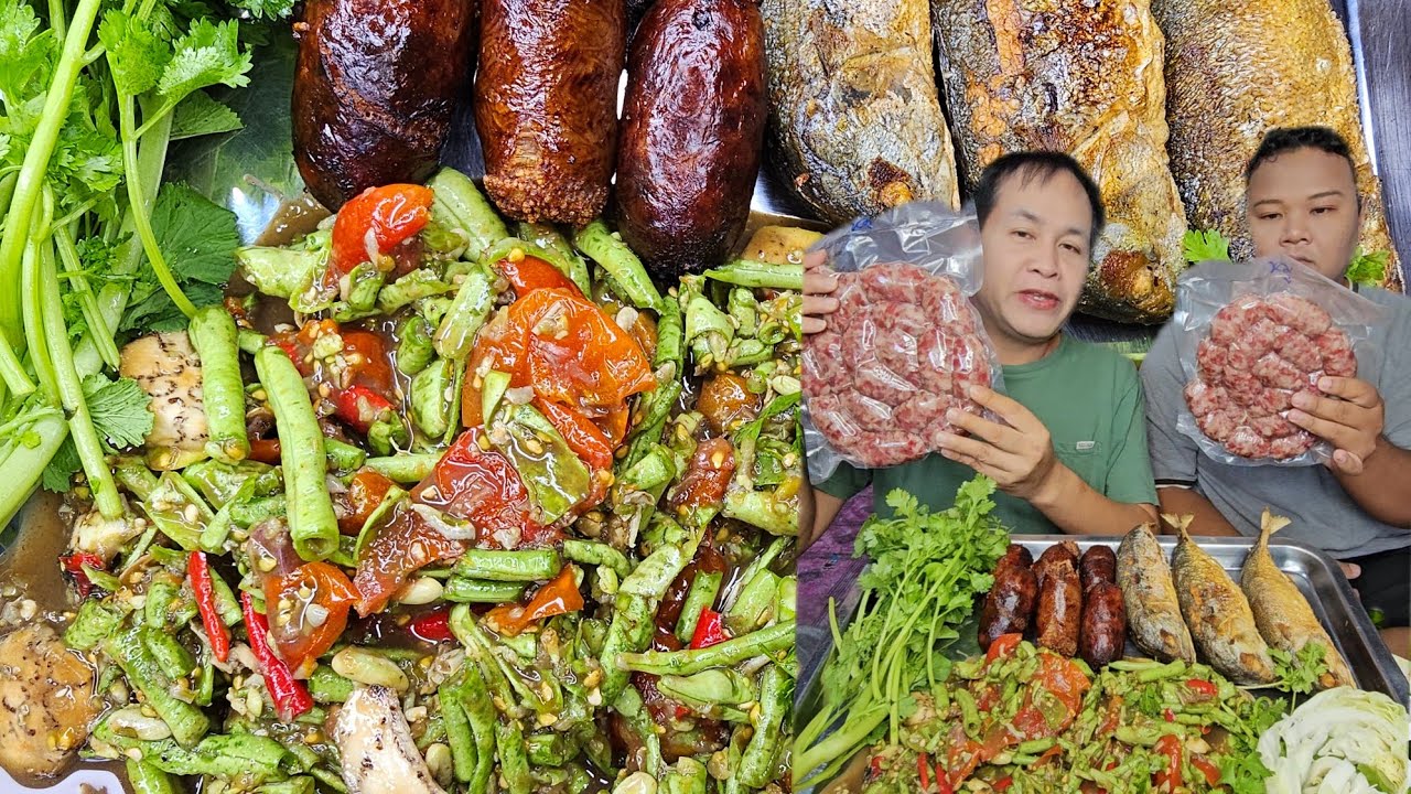 ข้าวของอะไรๆก็แพงไปหมด‼️แต่สิ่งจำเป็นก็ต้องซื้อมาใช้เนาะ‼️จัดตำถั่วเมนูบ้านๆทอดปลาทูไส้กรอกทอดแซ่บๆ