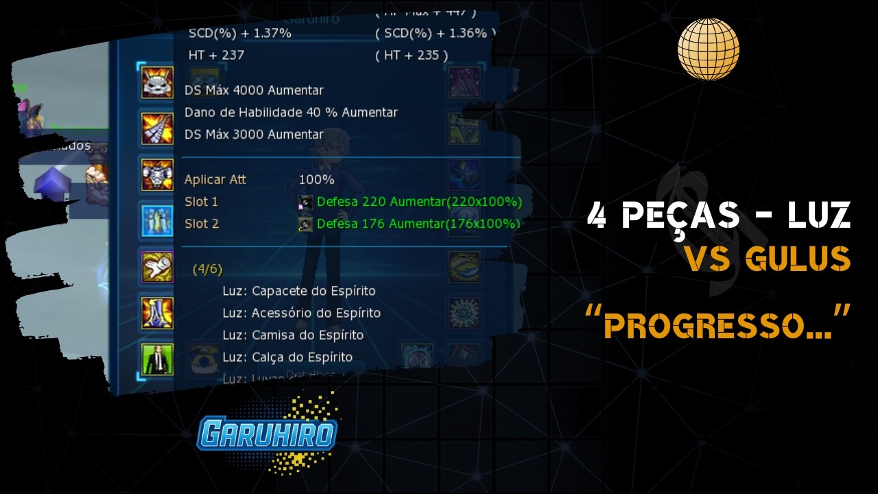4 PEÇAS - LUZ vs GULUS NORMAL | Digimon Masters Online