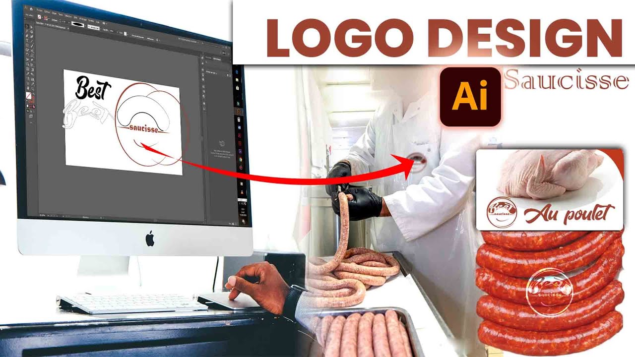 Je design un logo pour un client (fabriquant de saucisse)