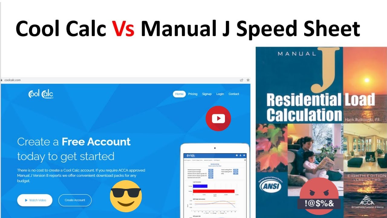 Cool Calc против Manual J Speed ​​Sheet