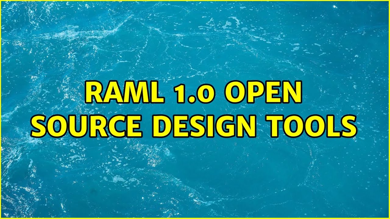 RAML 1.0 Open source Design tools (2 Solutions!!)