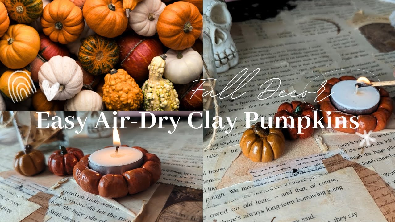 Mini Clay pumpkins for fall Decor | Easy Air-Dry Clay Craft | DIY autumn decor