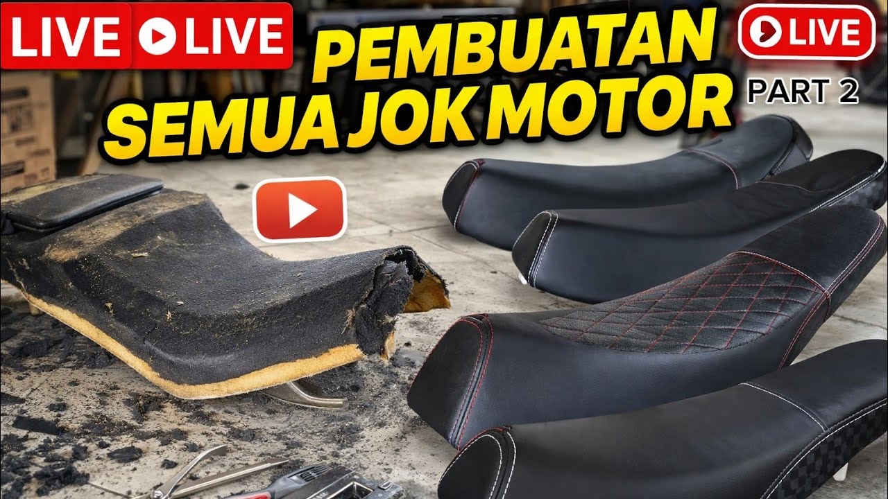 🚀 LIVE STREAMING! Proses Pembuatan Jok Motor ALL MOTOR | Full Custom & Rapi