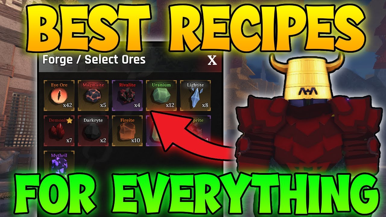 BEST Crafting Recipes For Armor & Weapons In The Forge! - Forge Crafting Recipes! (Roblox The Forge)