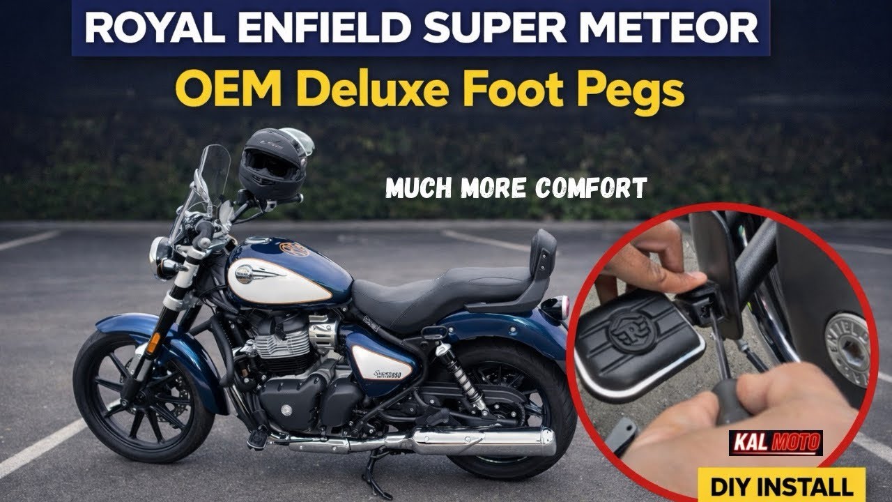 Royal Enfield Super Meteor 650 OEM Deluxe Foot Pegs Installation | Comfort Upgrade DIY