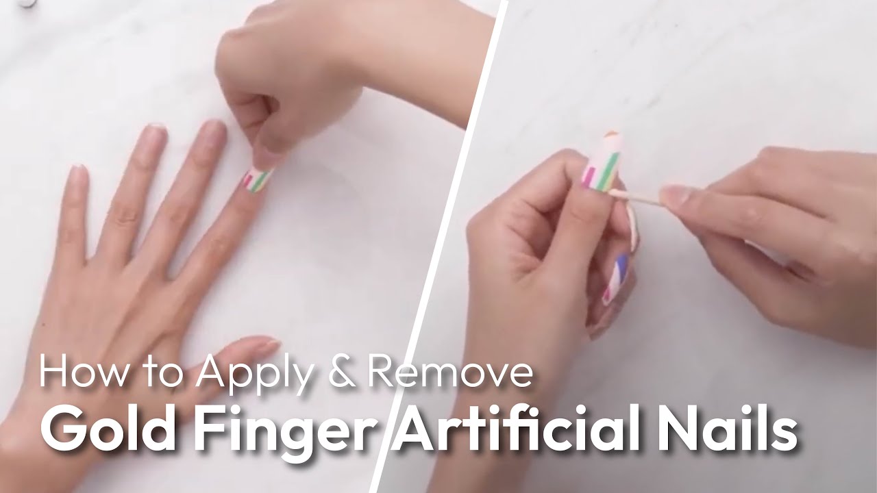 How to Apply & Remove the Gold Finger Gel Glam Artificial Nails Easily