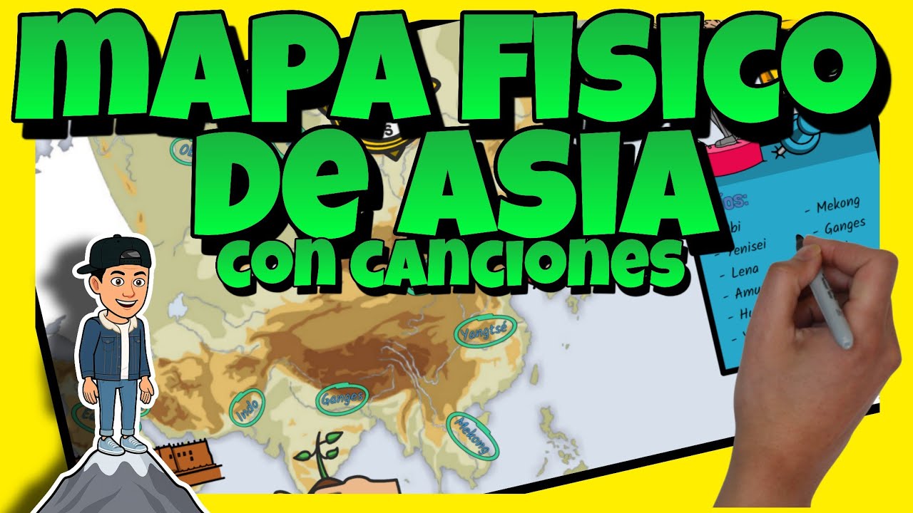🌏 Cómo aprenderse el MAPA FÍSICO de ASIA | Con canciones 🎶