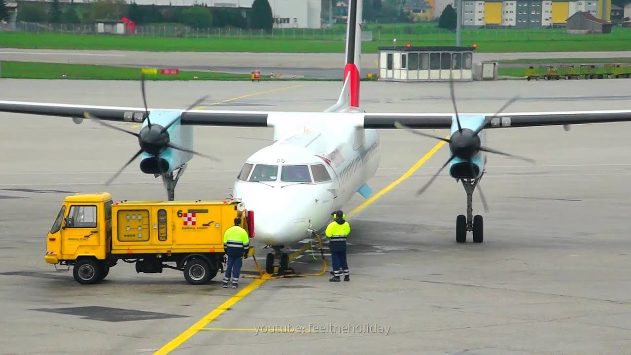Big Airplane Turbo Prop engine start