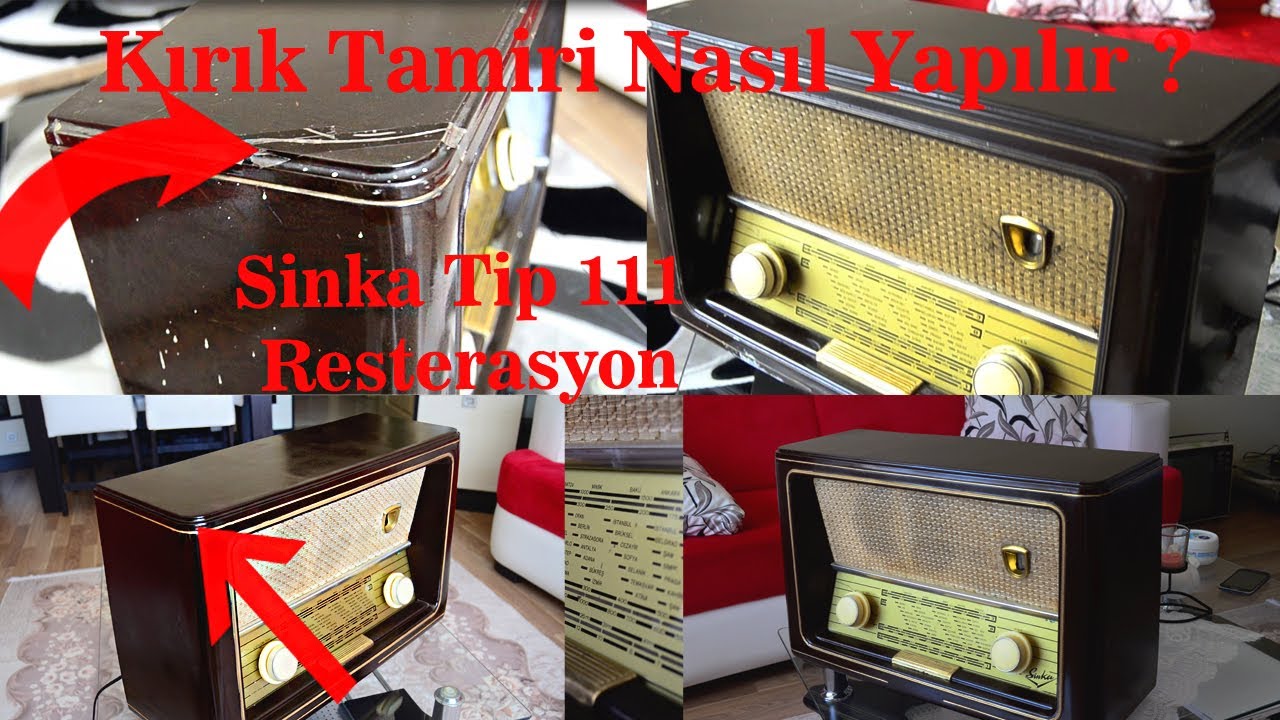 Sinka Tip 111 Resterasyon Kasa Kırık Tamiri I Antique Radio Case Broken Repair