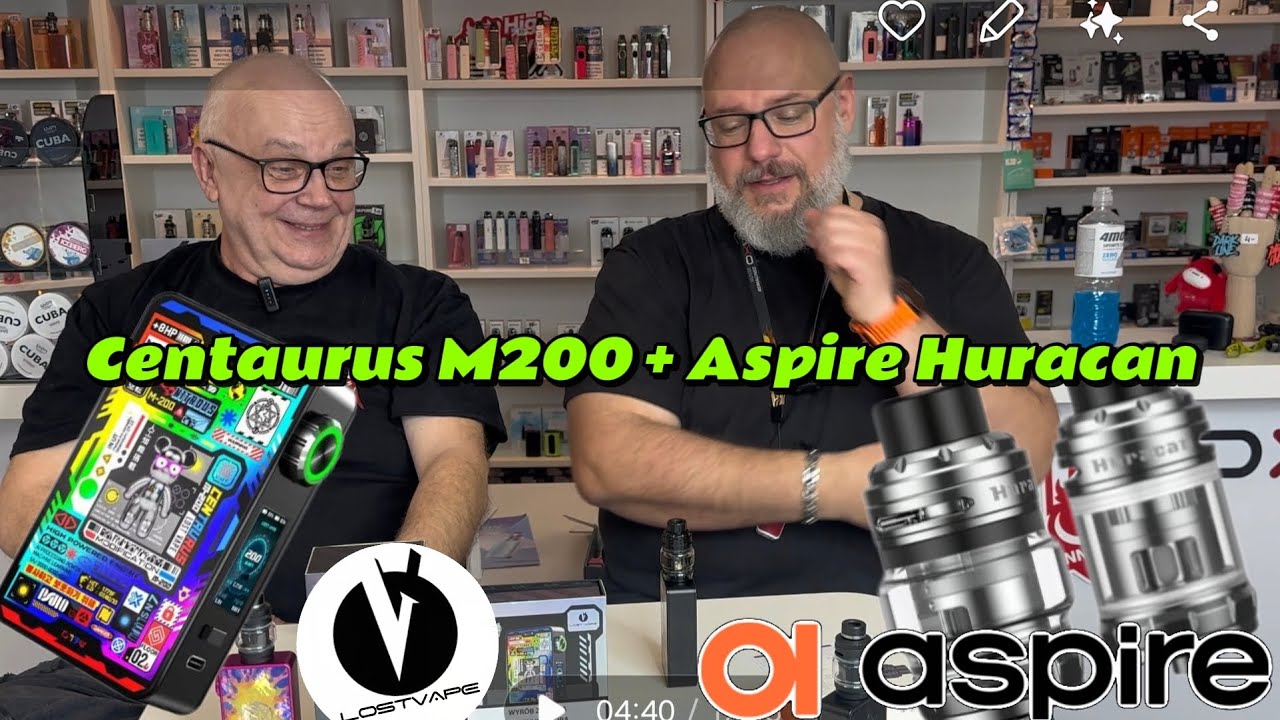Centaurus M200 + Aspire Huracan - Recenzja i Test - E-papierosy, KURA z Papa BUCH - www.vape.pl