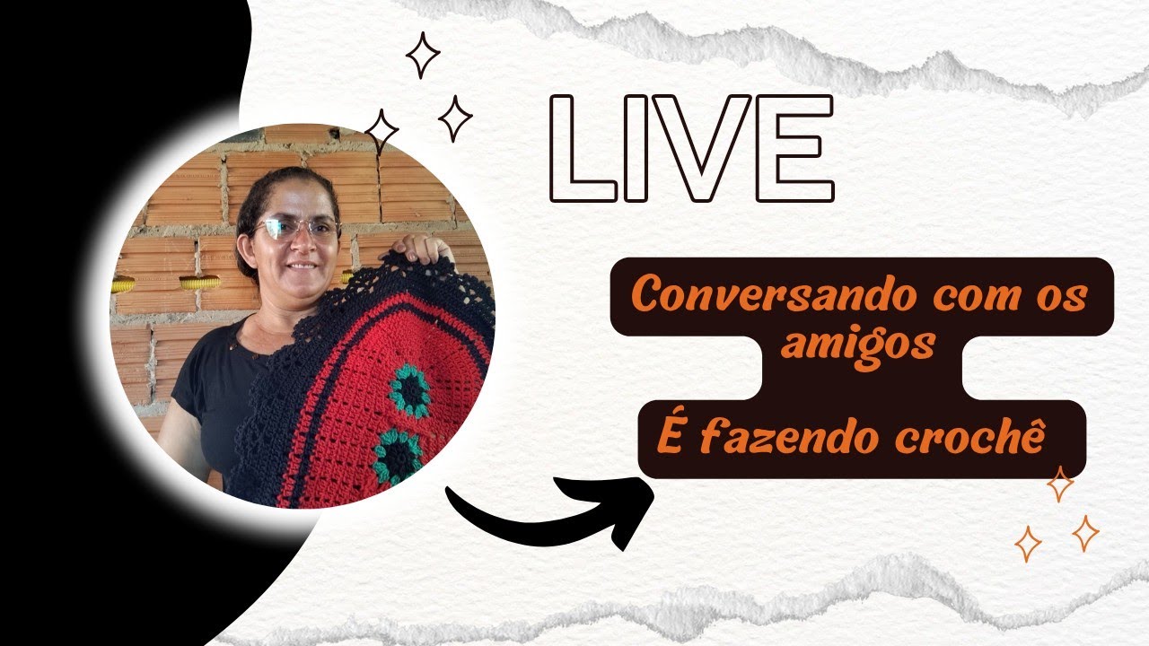 seja todos bem-vindos fazendo crochê conversando com os amigos