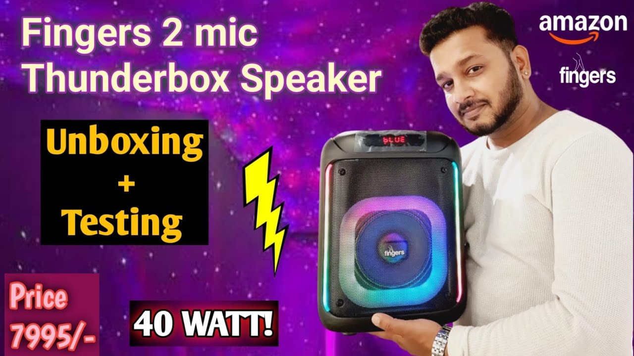 Fingers 2 mic Thunderbox Speaker !! Unboxing plus testing!! #fingers #partyspeaker #musicsystem