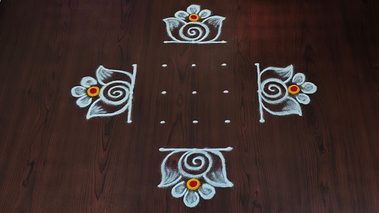 5×3dots easy rangoli|daily muggulu|thipkyanchi,festival rangoli|traditional rangoli#Rang kaa Rangoli