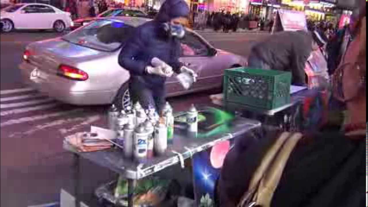 Times Square Street Art Girl