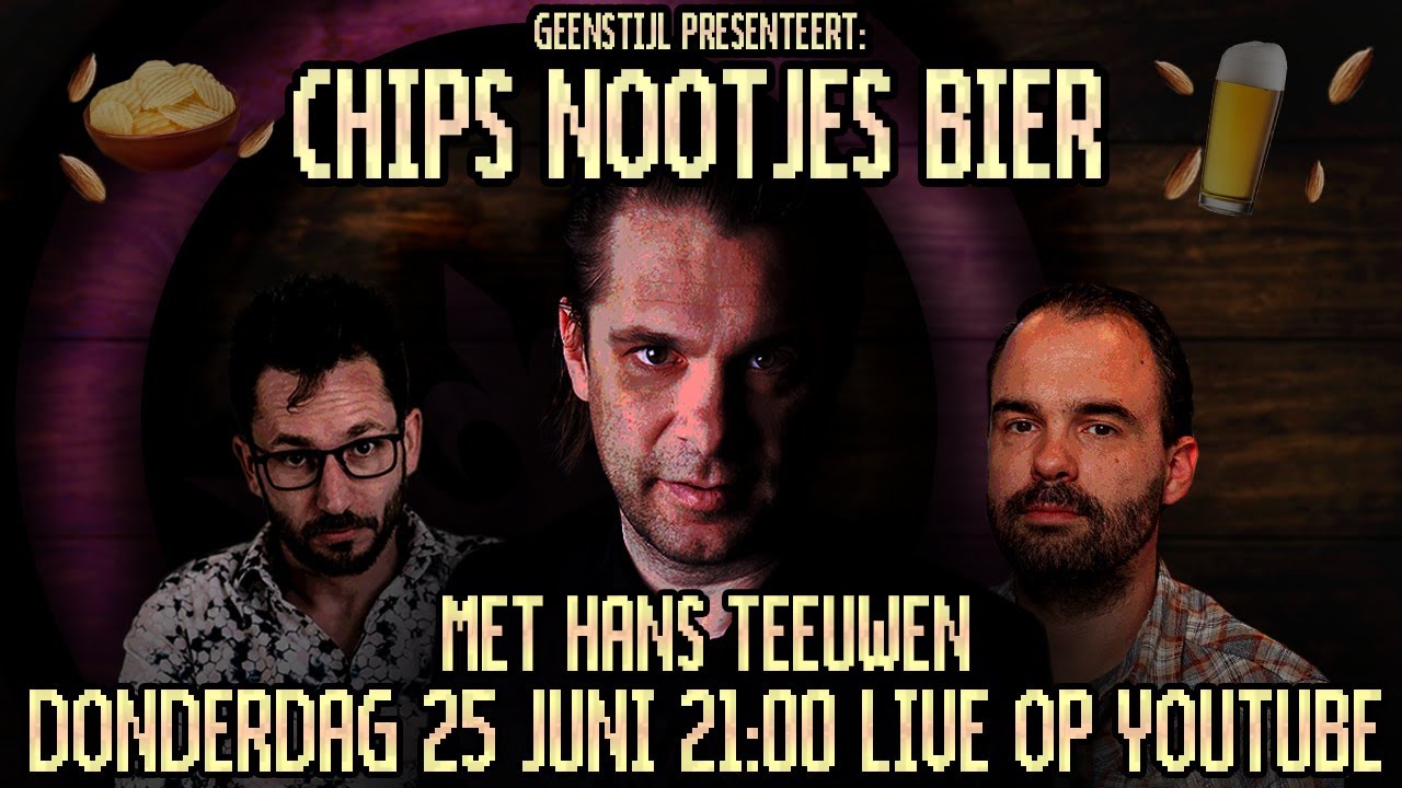 HANS TEEUWEN OPENT CHIPS. NOOTJES. BIER