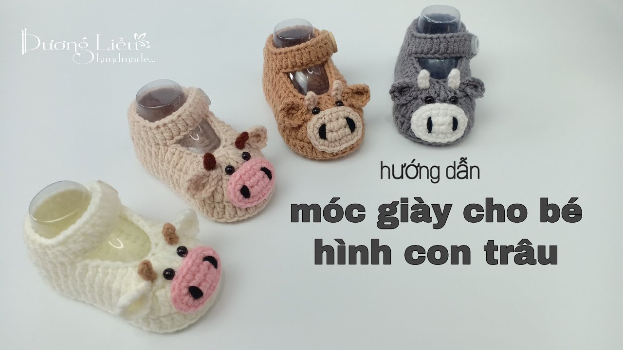#9 Crochet Baby Shoes | Móc Giày Len Hình Con Trâu Cho Bé | Dương Liễu Handmade