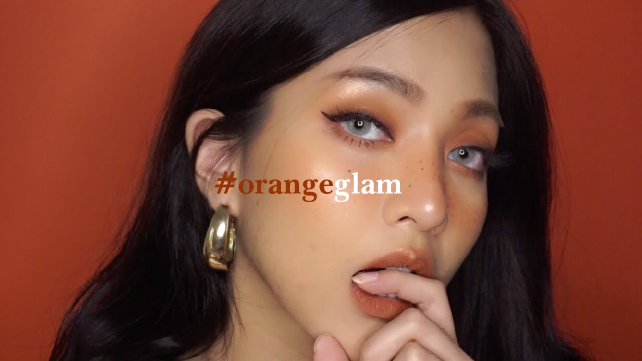แต่งหน้าสายฝ. ลุคบ่มแดด 🍊orange glam makeup look 🍊| mildnitha
