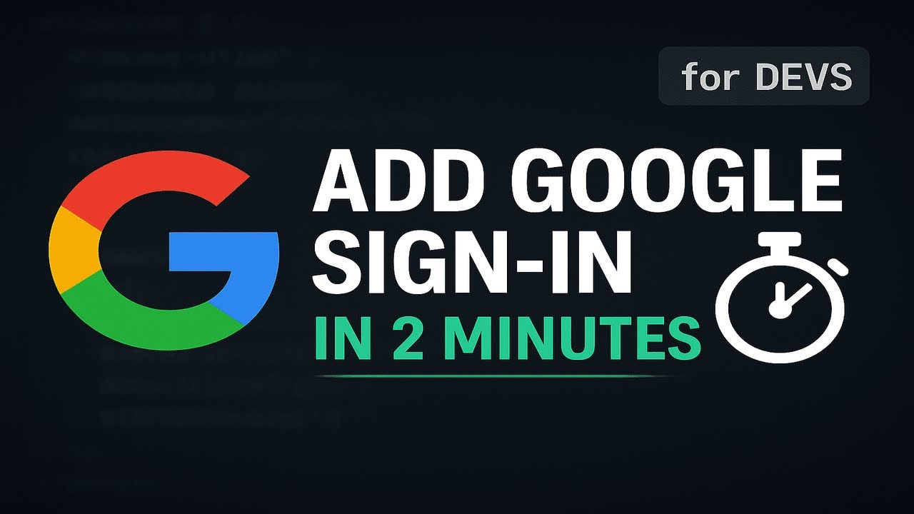 Add Google Sign-In in 2 Minutes   -  Code With Mark