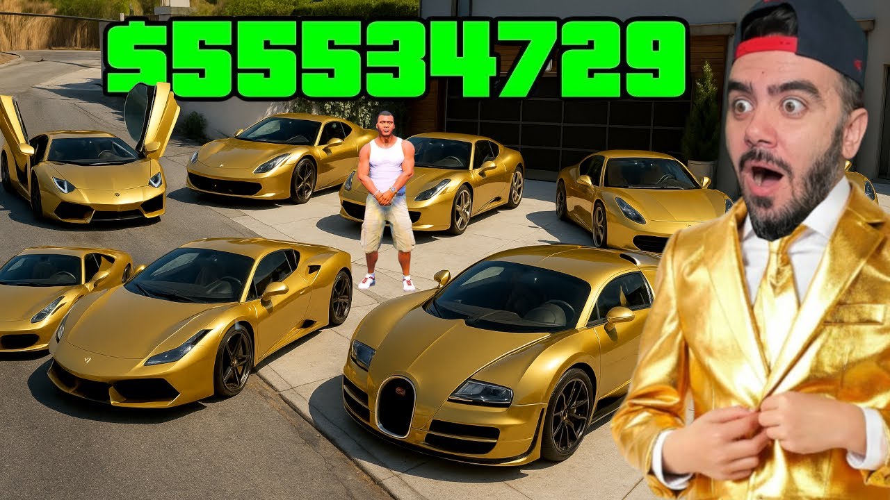 FRANKLIN TÜM ARABALARINI ALTIN YAPTI - GTA 5 MODS