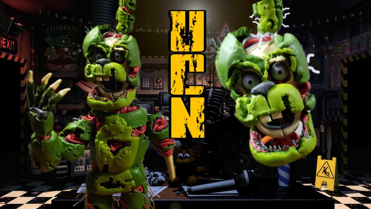 ULTIMATE CUSTOM NIGHT SALVAGED SPRINGTRAP/ SCRAPTRAP💀🐰.../PLASTILINA...../PORCELANA.....