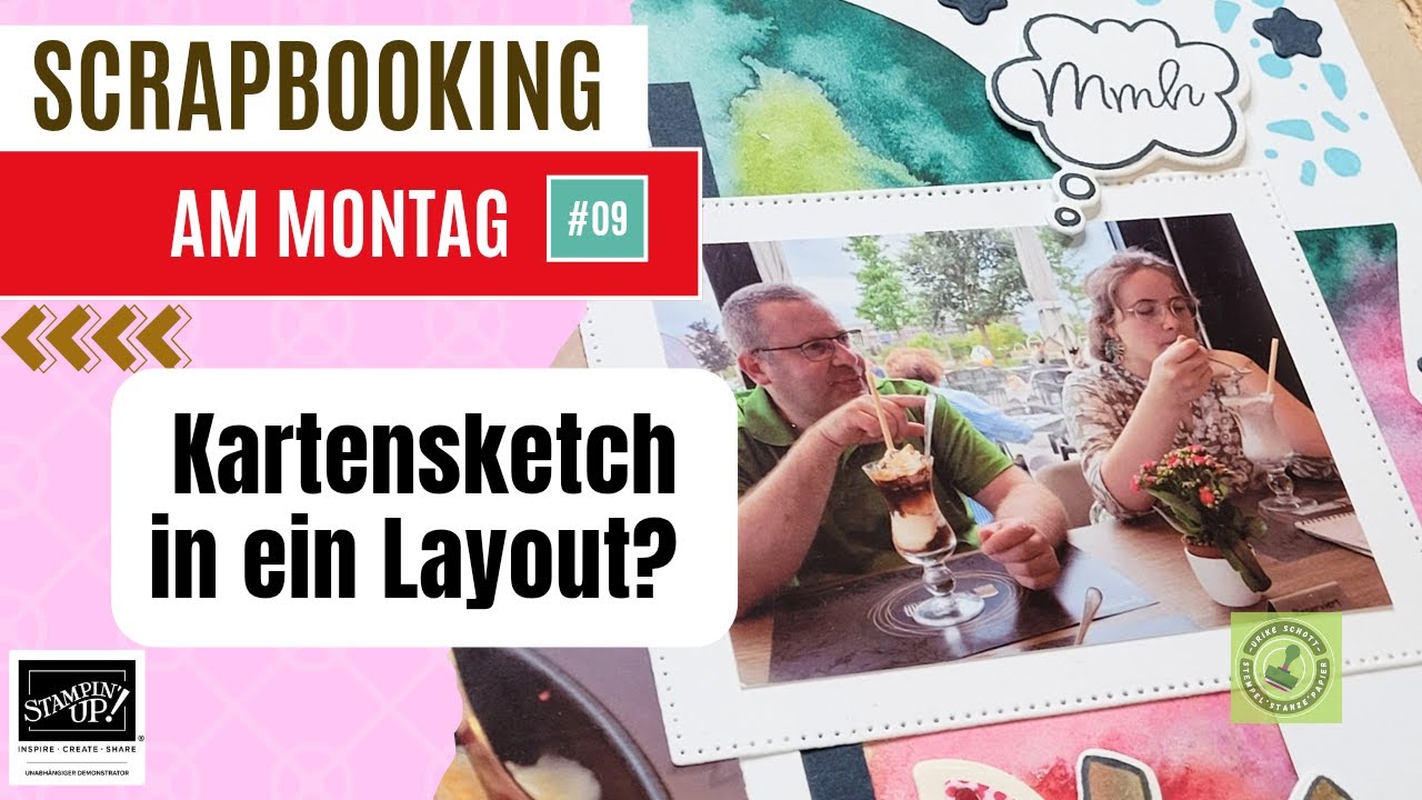 Kartensketch in ein Scrapbook-Layout! Geht das? Eiscreme-Fantasie| Stampin'Up!