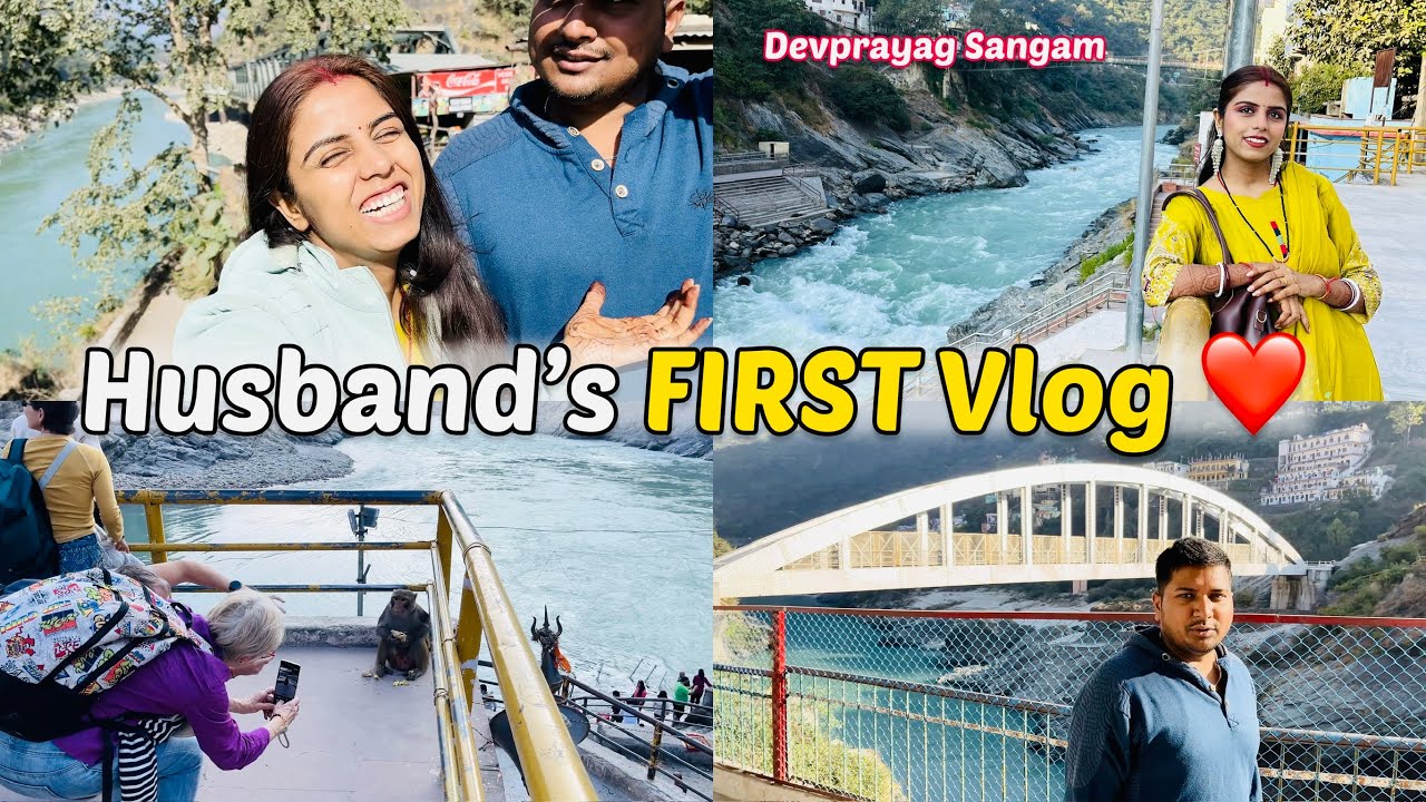 My Husband&rsquo;s First Vlog on Our Secret Honeymoon ❤️ | Devprayag Trip, Ganga Sangam & Mountain Drive