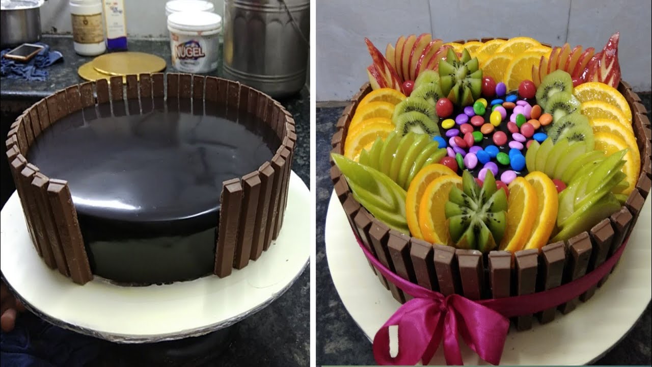Kitkat Chocolate Cake design |Kitkat fruit Chocolate Cake Design |Kitkat Fruit Garnish Cake