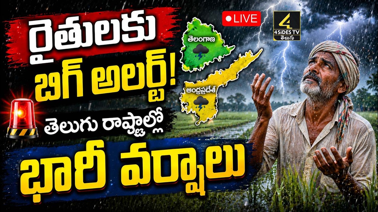🔴Live : IMD Alert On Bay Of Bengal Low Pressure | పశ్చిమ మధ్య బంగాళాఖాతంలో అల్పపీడనం | 4Sides Tv |