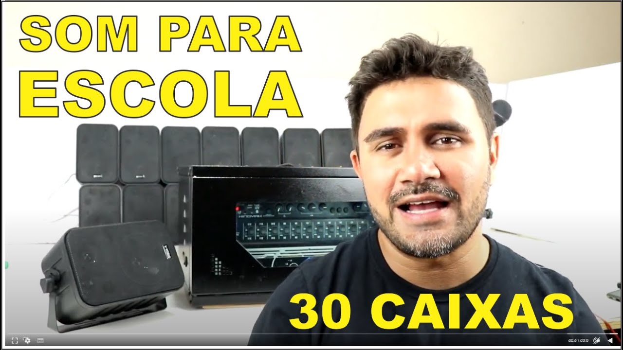 kit de  som ambiente setorizado para escola 30 caixas