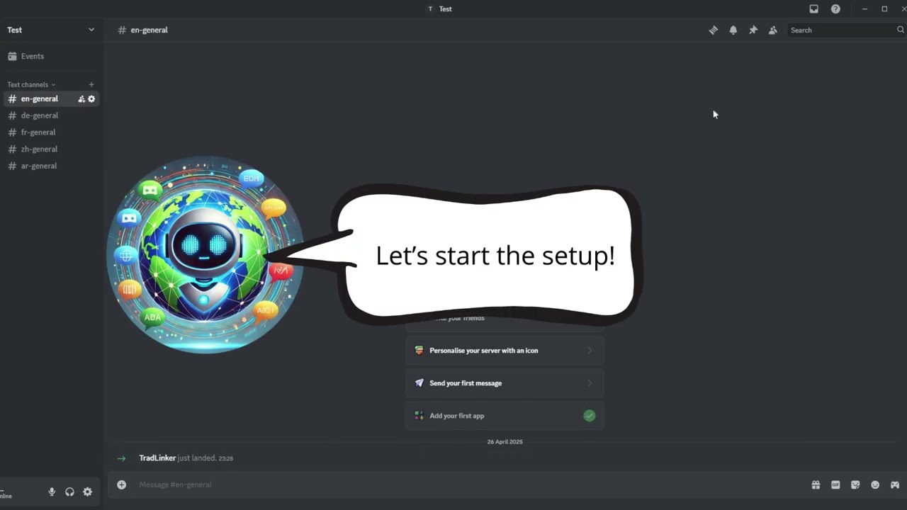 Multilingual translation discord bot - Full Demonstration - TradLinker