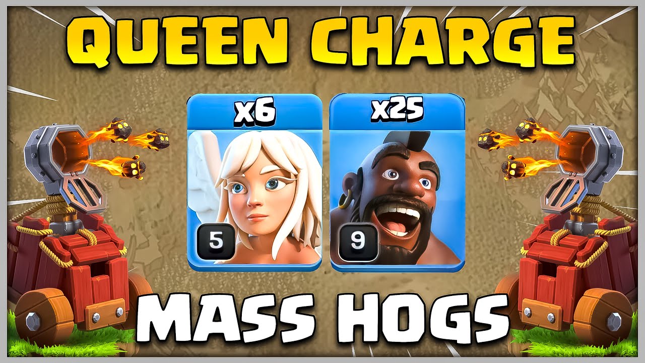Th12 QC Hog Riders Attack Strategy | Th12 Mass Hogs Attack | Clash of Clans