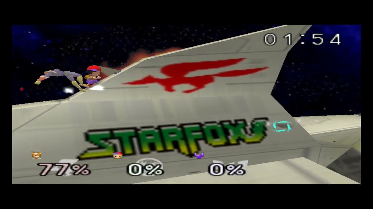 Super Smash Bros 64 Batallas - Fox vs Ness vs Capitan Falcon