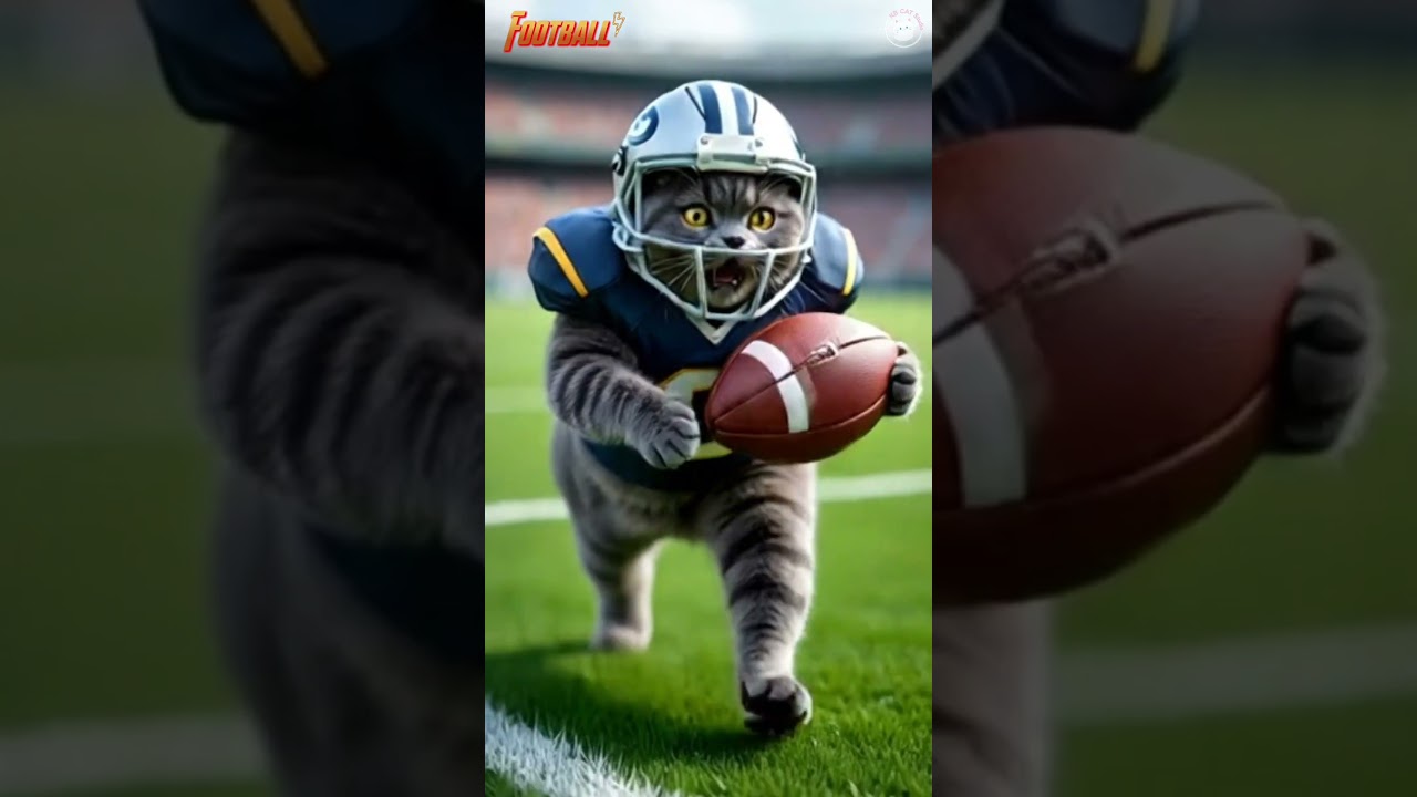 football cat #shorts #football #catshorts #cutecats #cat #catvideos #sports #sporty #athlete #funny