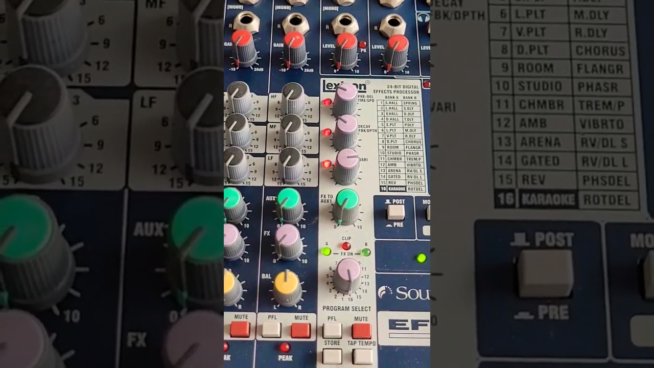 how to set echo in soundcraft efx 12 mixer