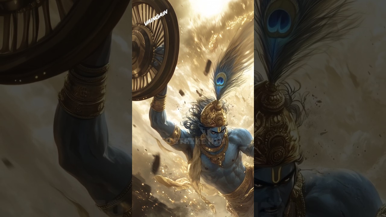 😱 Почему Кришна взял оружие, несмотря на свой обет? #шорты #махабхарата #индуизм