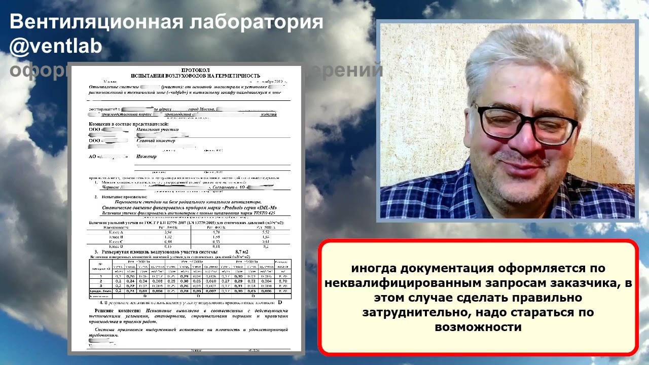 Протоколы испытаний на основе протокола проверки герметичности вентиляционных сетей