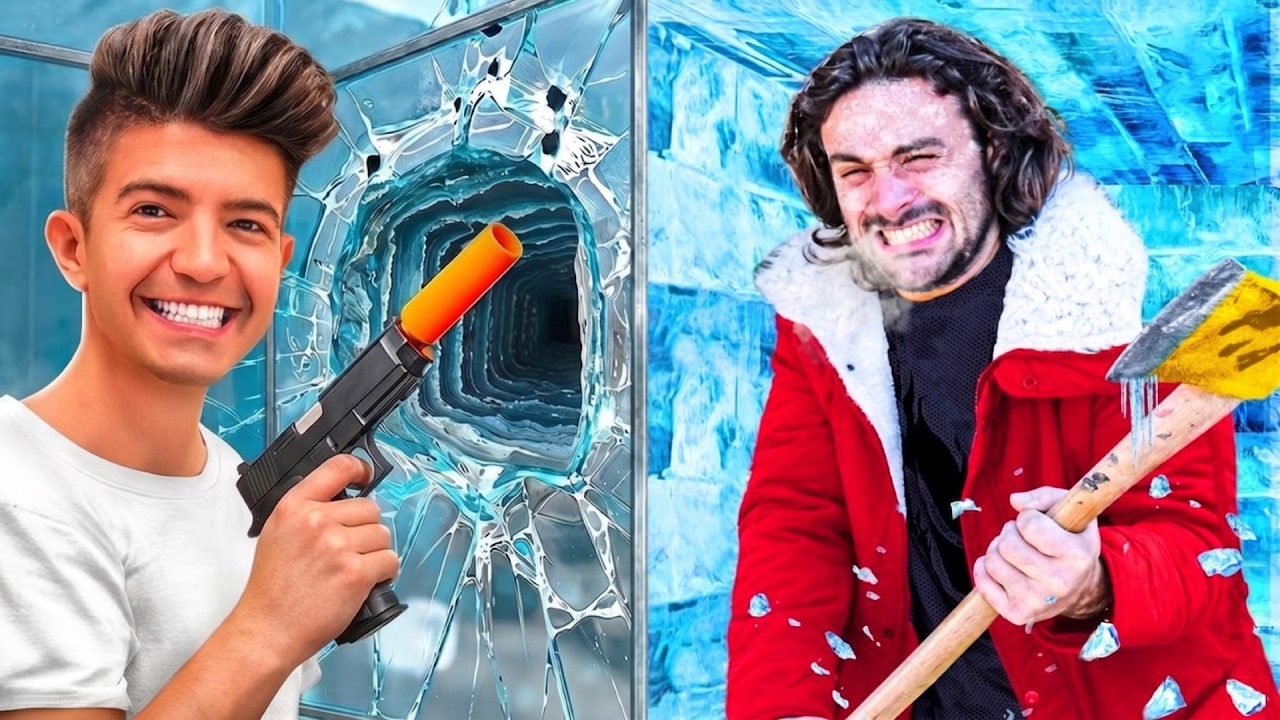 1000 Layers Of Bullet Proof Glass VS Ice | Preston