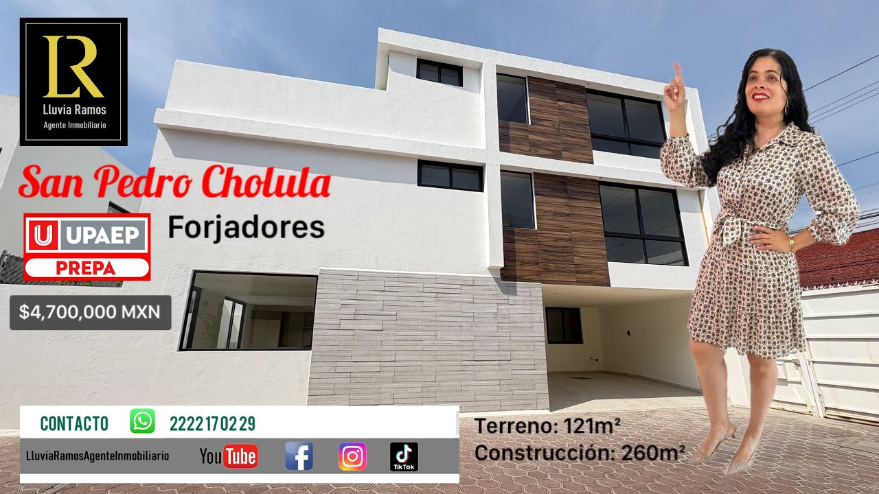Tu nuevo hogar a pocas calles del Zocalo de San Pedro , Cholula. 4 recámaras, estudio, terraza y más