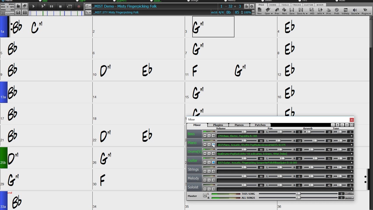 Band-in-a-Box:  anticipating chords on beat 2